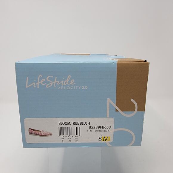 LifeStride Bloom Slip On Shoe Womens 8M True Blush Pink White Textuted Fabric - Picture 13 of 14